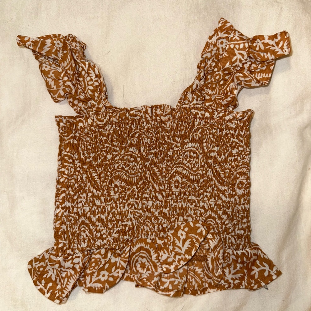 Janie and Jack Brown and White Patterned Top